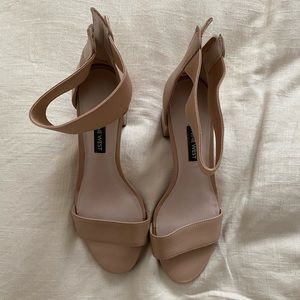 Nine West nude heels with zipper ankle strap